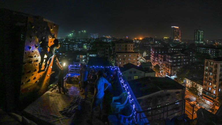 Night Bouldering Yangon Myanmar