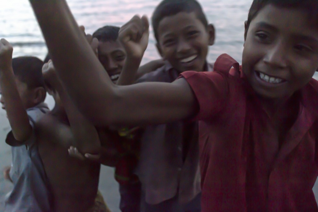 Fun with the kids on the beach Cox's Bazar