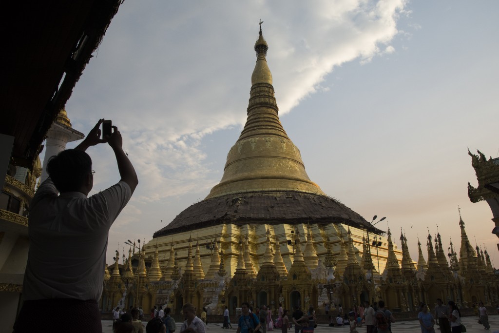 Shwedagon Pagoda with Scaffolding