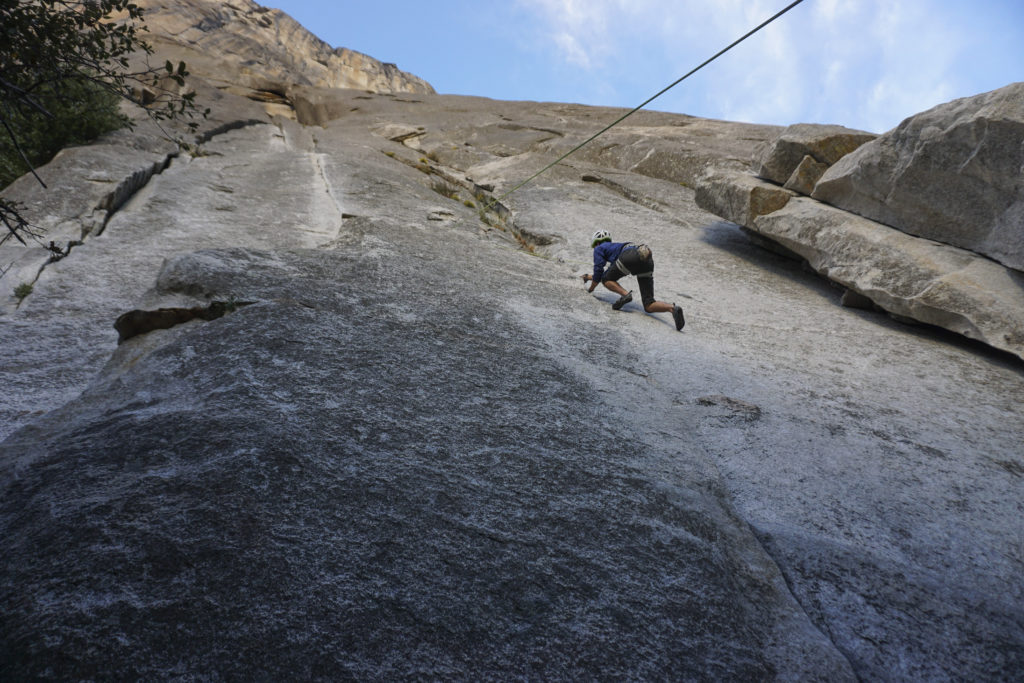 Climbing on the base of El Cap
