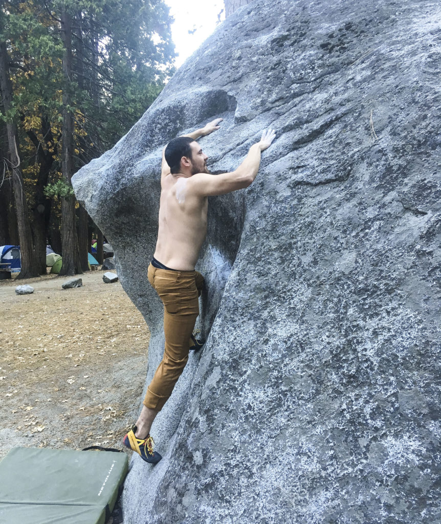 Beans bouldering in Camp 4