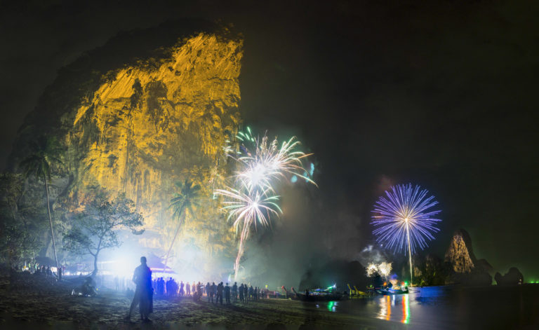 New Years on Tonsai Thailand Fireworks